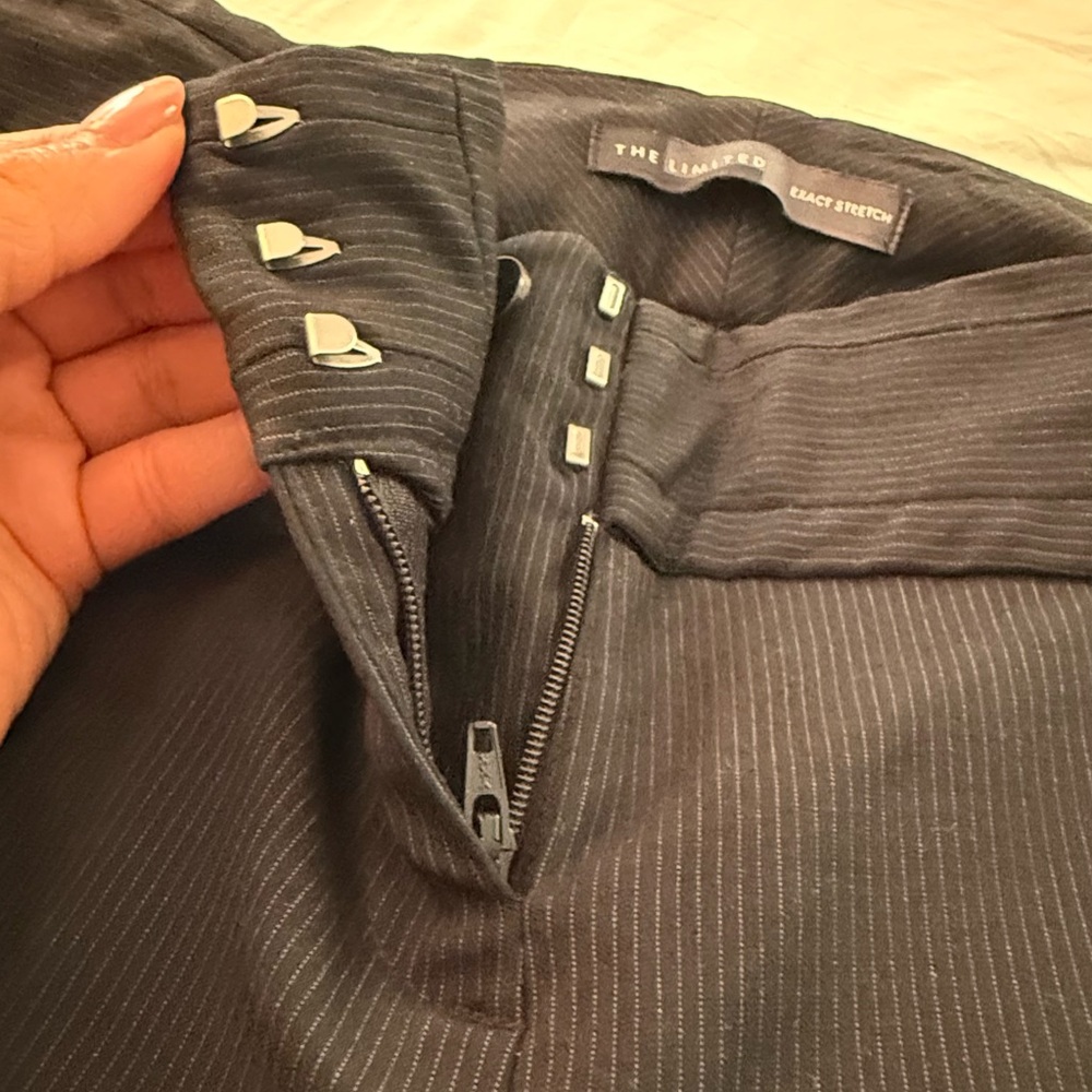 The Limited Black Pinstripe Cropped Pants